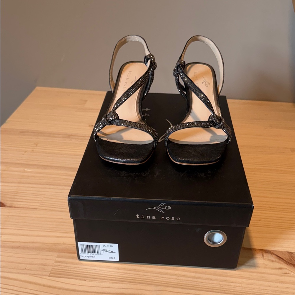 Tina Rose Jane TR heels in pewter